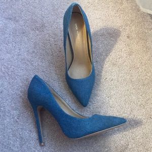 Denim heels